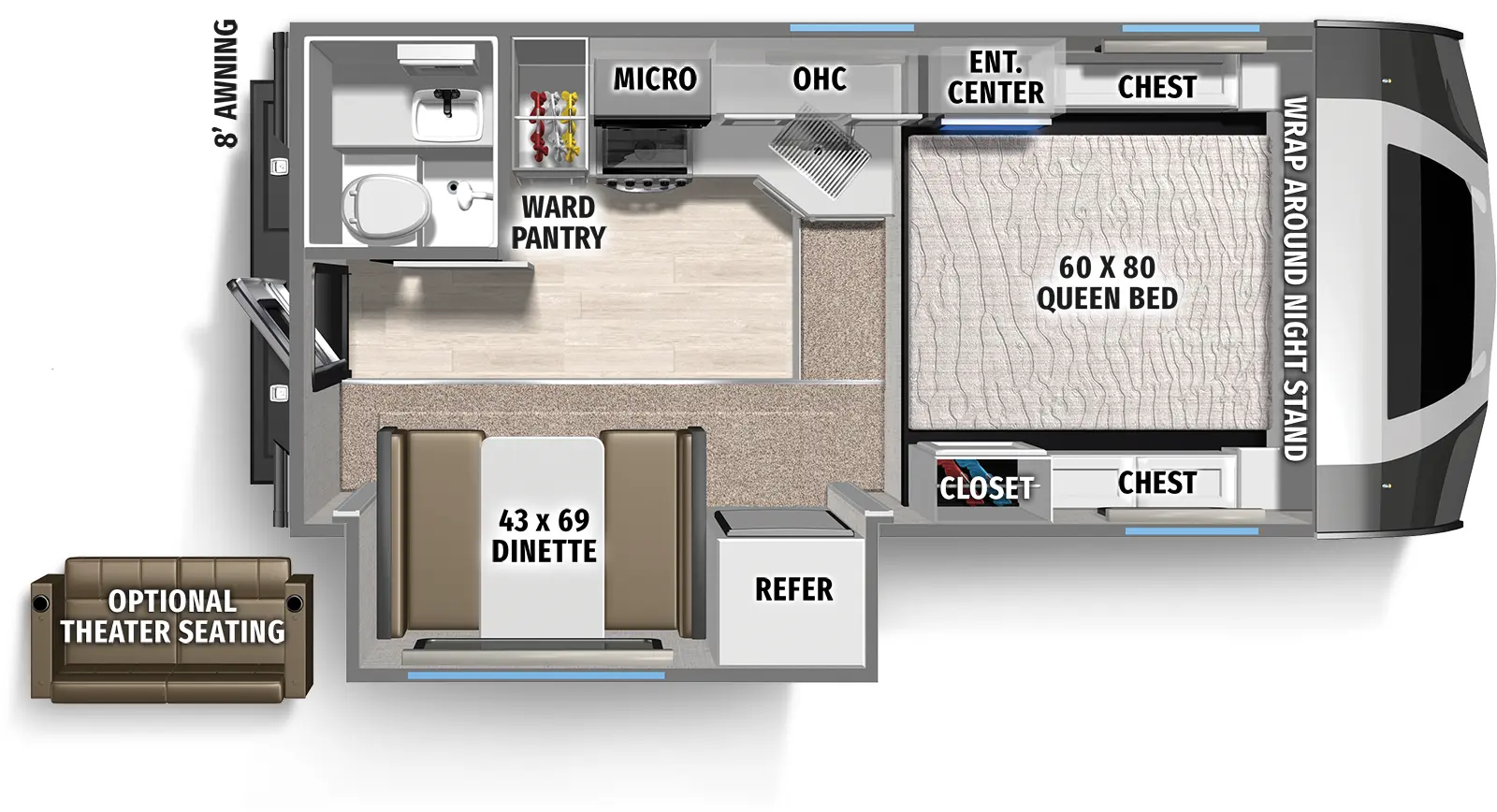 Real Lite Truck Camper HS-1914 Floorplan